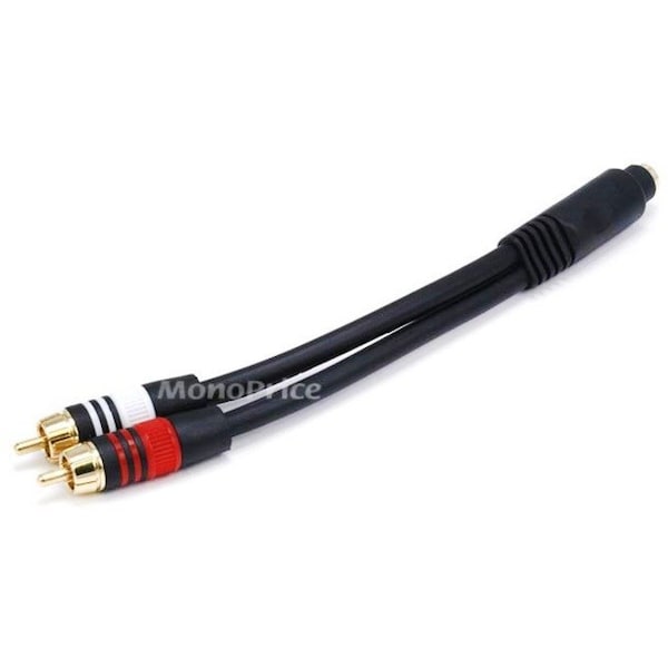 Monoprice A/V Cable, 3.5mm(F)/2 RCA(M), 6inch 5612 - main