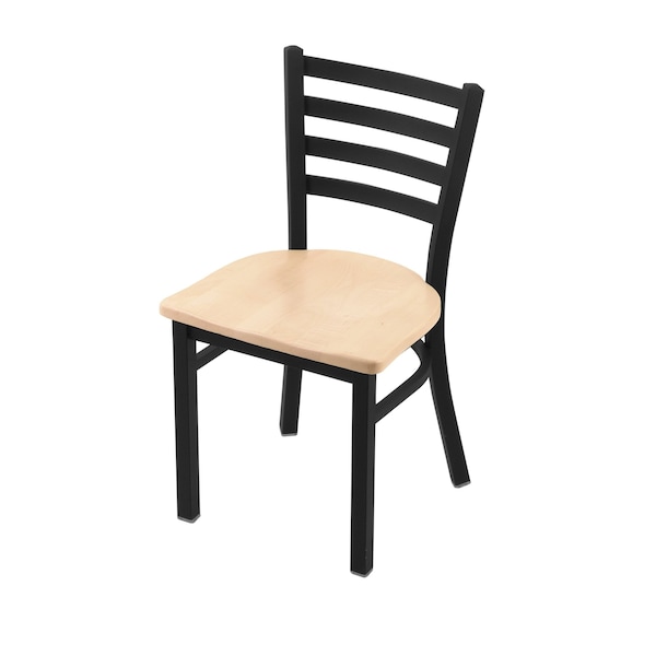 Holland Bar Stool Co 400 Jackie 18" Chair with Black Wrinkle Finish and Natural Maple Seat 40018BWNatMpl - main