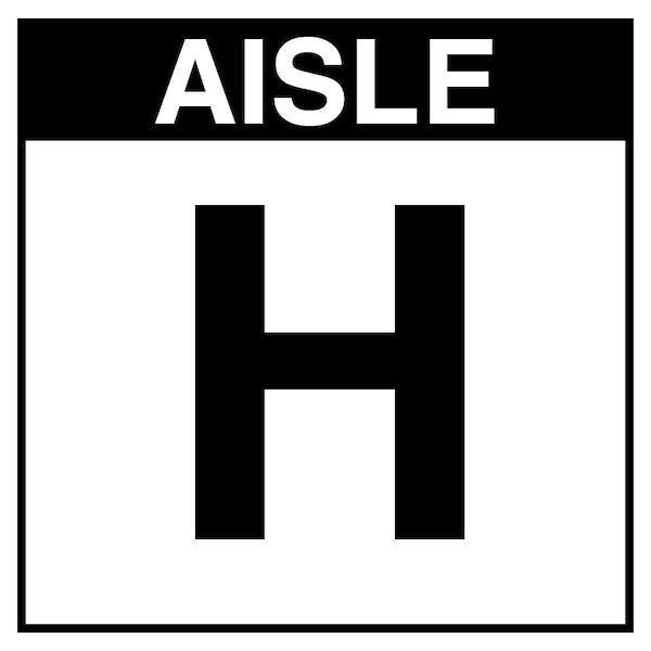 5S Supplies Warehouse Aisle H Sign - 12in x 12in - SINGLE - NONE - PVC AISLE-H-12X12-SINGLE-NONE - main