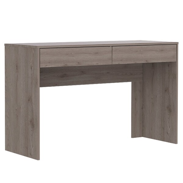 Homeroots 47" Light Gray Computer Desk With Two Drawers 403834 - main