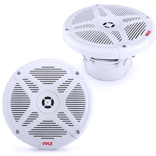 Pyle 6.5 Inch Bluetooth Marine Speakers - Waterproof, 600W, Weather Resistant, Low Profile, White PLMRBT65W - main