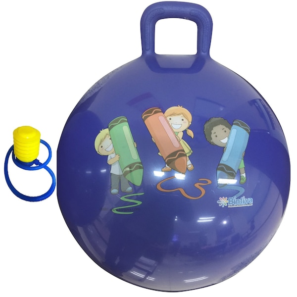 Bintiva Hippity Hop 18 Inch Jump Ball With Foot Pump BN-HOPBALL-45BLU-BT - main