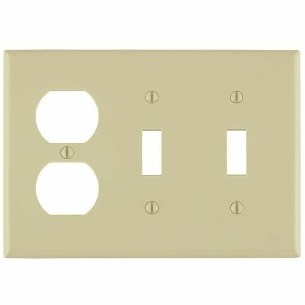 Leviton Combination Wallplate, Standard Size, Gang 3, Ivory 80721-I - main