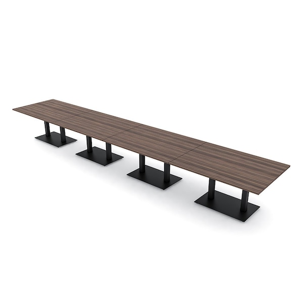 Skutchi Designs Rectangle Conference Table With Power Unit, 48 in W, 240 in L, Brown HAR-REC-48X240-DOU.BK-H3041-NA - main