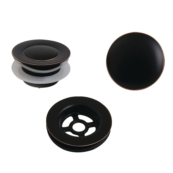 Kingston Brass Toe Touch Tub Drain Trim Kit with Overflow Plate, Naples Bronze VTDETRIMNB - main