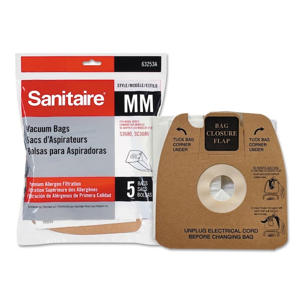 Sanitaire Stylemm Dust Bags, Allergen Filter, PK5, Standard, 5 PK 63253A-10 - main