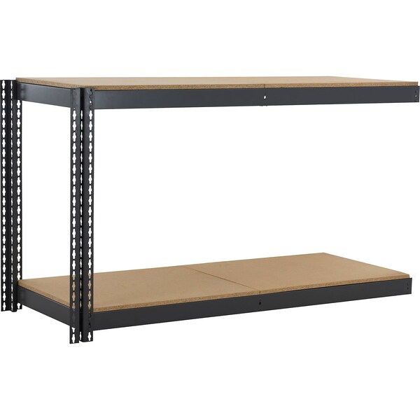 Global Industrial 2 Shelf, Heavy Duty Boltless Shelving, Add On, 72"W x 24"D x 36"H, Wood Deck B3171474 - main