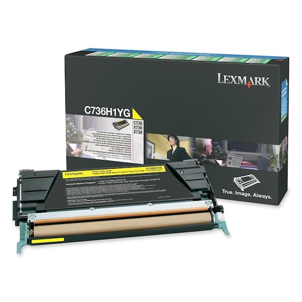 Lexmark YELLOW RETURN PROGRAM TONER CARTRIDGE FOR USE IN C/X736, X738 ES C736H1YG - main