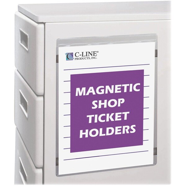 C-Line Products C-Line 83912 Magnetic Shop Ticket Holders 9 x 12 Clear Vinyl 15/box 83912 - main