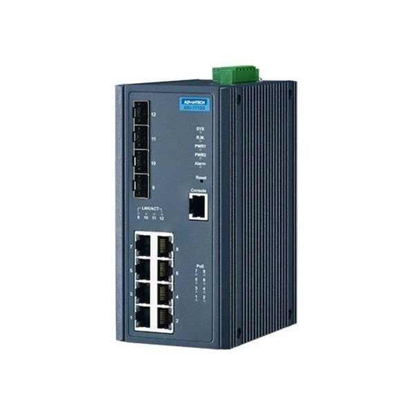 Advantech 8G+4SFP with POE wide temp EKI-7712G-4FPI-AE - main