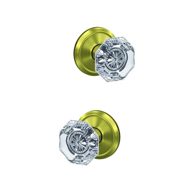 Schlage Residential Schlage Custom Alexandria Glass Knob with Alden Rose Non Turning Double Dummy Pair Satin Brass FC172ALX608ALD - main