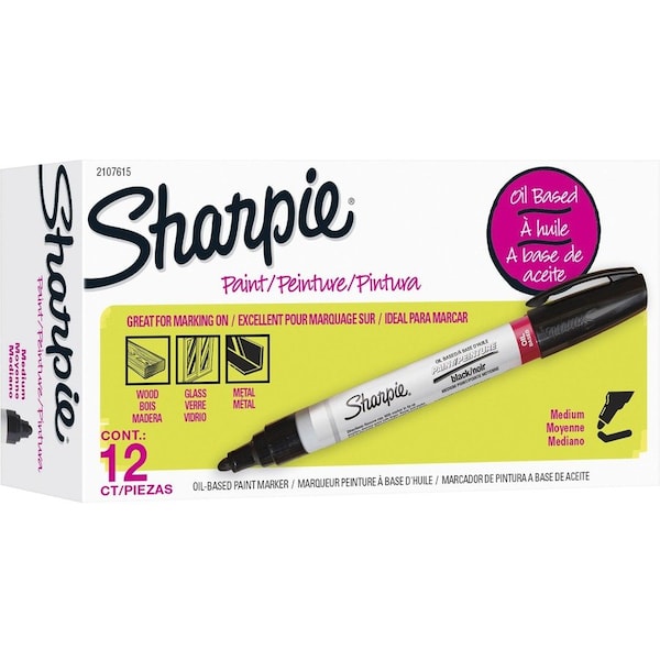 Sanford Paint Marker, Black, Medium Tip, 12 PK 2107615 - main