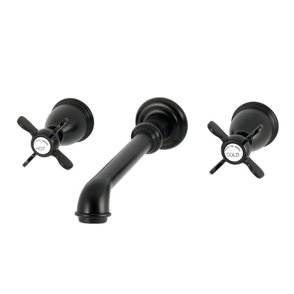 Kingston Brass Double-Handle Wall Mount Bathroom Faucet, Matte Black KS7120BEX - main