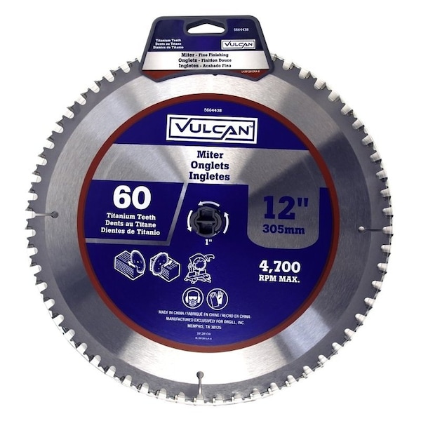 Vulcan Circular Saw Blade, 12 in Dia, 1 in Arbor 391281OR - main