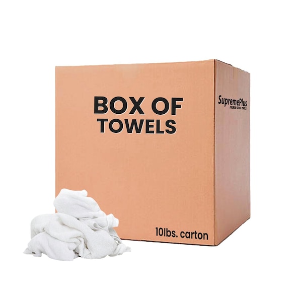 Supremeplus White Half Towel Rags 20 in x 20 in, 10 lbs. Boxes SP-3104 - main