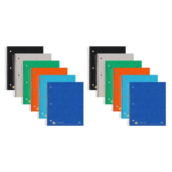 Roaring Spring Subject Wirebound Notebooks, 11"x9", 200 sht, 5 Pkt, College Ruled w/margin, Asstd. Colors, PK12 11295cs - main