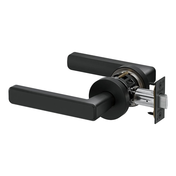Schlage Grade 2 Passage Tubular Lock, Non-Keyed, Playa Lever, A Rose, Matte Black Finish PT10 PLAA 622 - main
