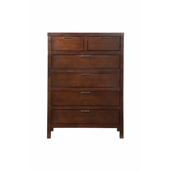 Homeroots 36" Brown Solid Wood Six Drawer Chest 524155 - main