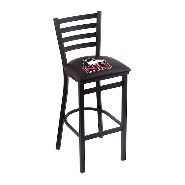 Holland Bar Stool Co 30" Blk Wrinkle Northern Illinois Stationary Bar Stool, Ladder Back L00430NorIll - main
