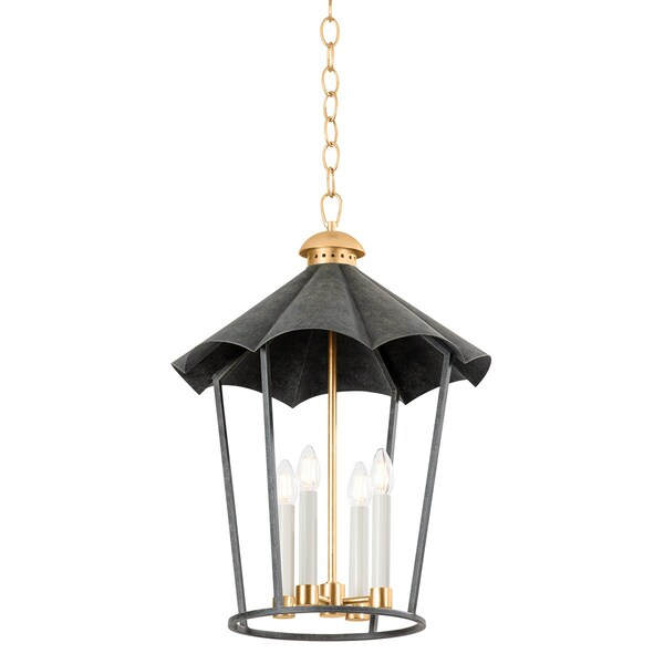 Troy Lighting Wildomar 4 Light Lantern 17.5 In. Vintage Gold Leaf/French Iron F3718-VGL/FRN - main