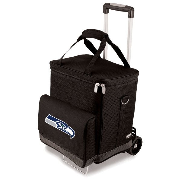 Picnic Time Family Of Brands NFL Seattle Seahawks - Cellar 6-Bottle Wine Carrier & Cooler Tote with Trolley 660-85-179-284-2 - main