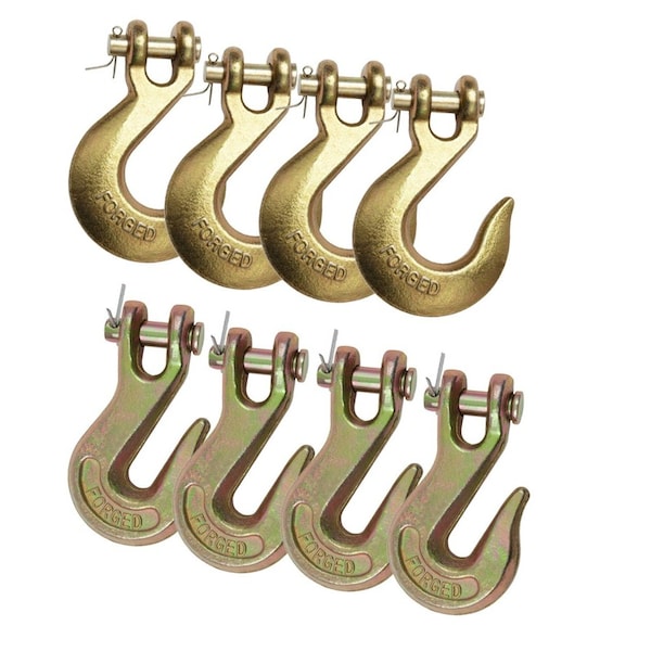 Mytee Products 4Pc 3/8 in Clevis Slip Hook 4Pc Grab Hook 6,600 # WLL G70 Chain Hook Truck Trailer 8GH-CH-SH38-KIT - main