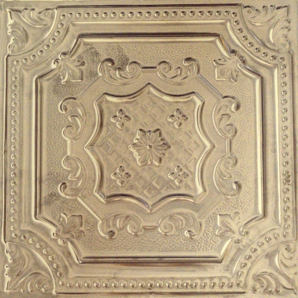 Shanko All Day Tony Pattern 612 Antique Cream Surface Mount Vintage HandPainted Standard CeilingTiles, 12PK ADT612-NU-STD-ATCR-12 - main