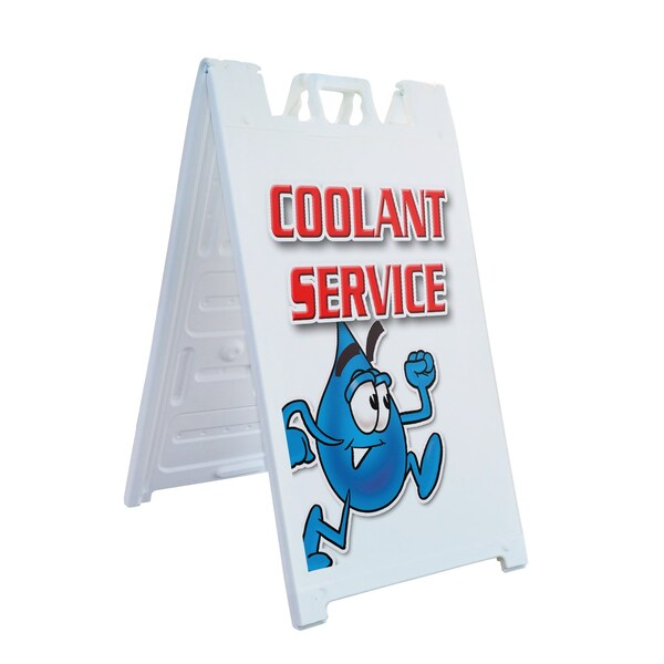 Signmission Coolant Service, Deluxe A-Frame & 2 Installed Decals, Heavy-Duty Plastic Frame SBHD-D-2436-Coolant Service - main