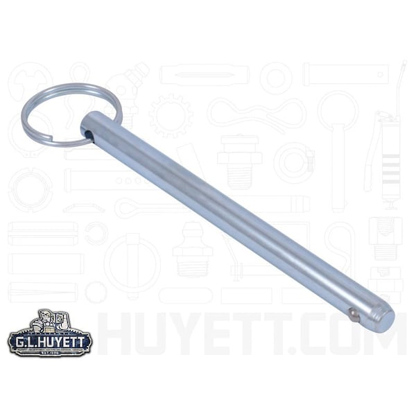 Huyett Detent Pin, Zinc Plated Medium Carbon Steel, 0.312 in Dia x 3.625 in Effective L x 0.317 in Hole Dia DTP-0312-3625 - main