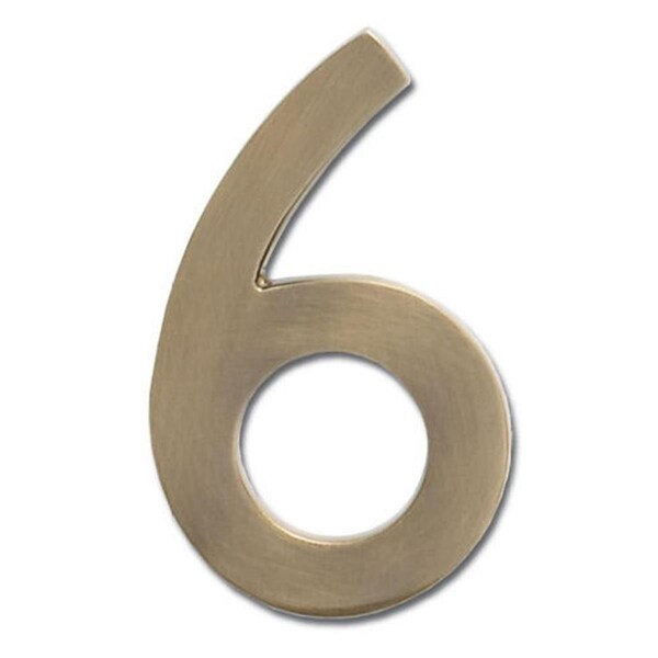 Perfectpatio Solid Cast Brass 5 in. Antique Brass Floating House Number 6 PE717887 - main