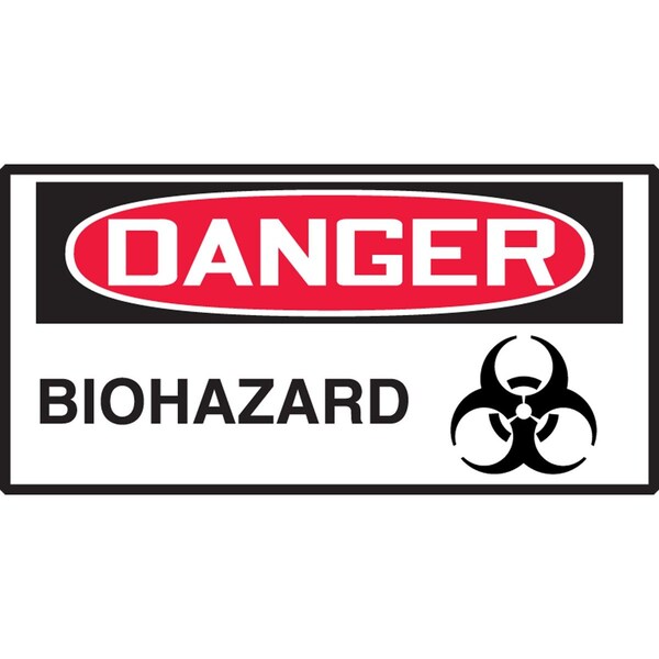 Accuform OSHA DANGER SAFETY LABEL BIOHAZARD LBHZ004VSP - main