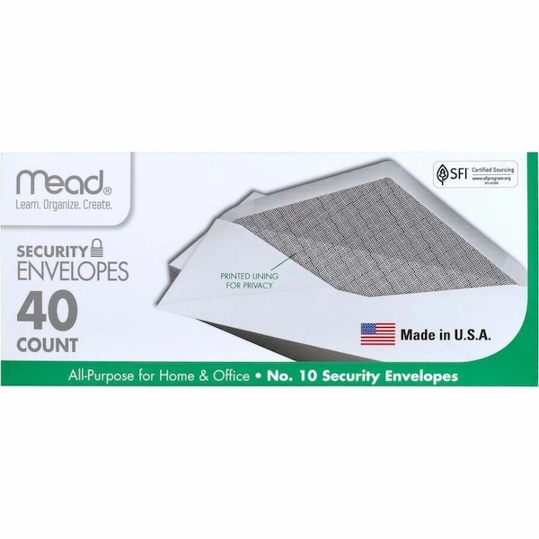 Mead Envelopes 9.5in W X 4.12in L No. 10 White White 75214 - main