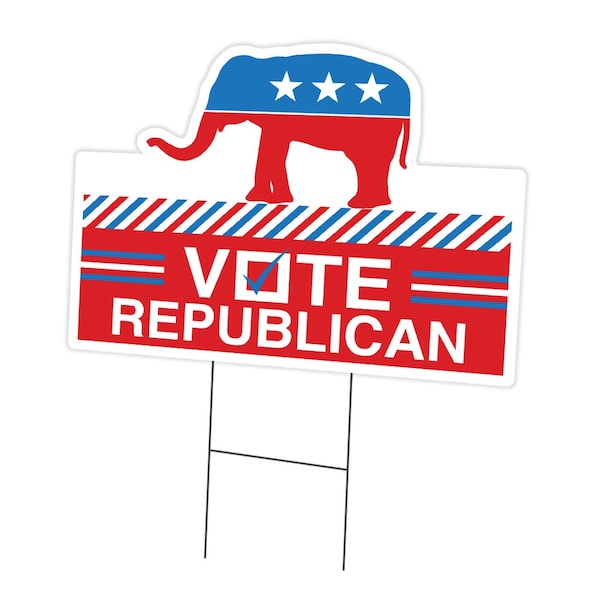 Signmission Vote Republican Die Cut Yard & Stake outdoor plastic coroplast window, C-DC-1824 Vote Republican C-DC-1824 Vote Republican - main