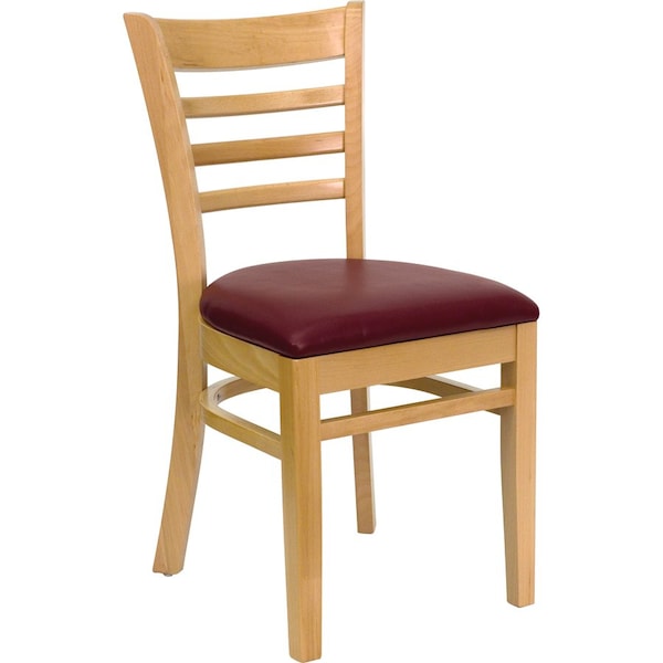 Flash Furniture Hercules Restaurant Chair, Wood Back, 17-1/4 in W 20" L 33-3/4" H XU-DGW0005LAD-NAT-BURV-GG - main