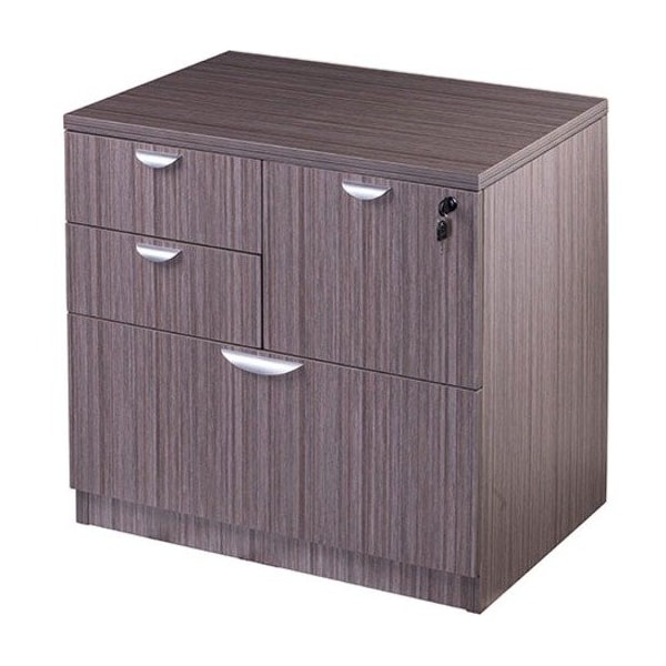 Boss 31" W 4 Drawer Combo File Cabinet, Driftwood, Letter/Legal N114-DW - main