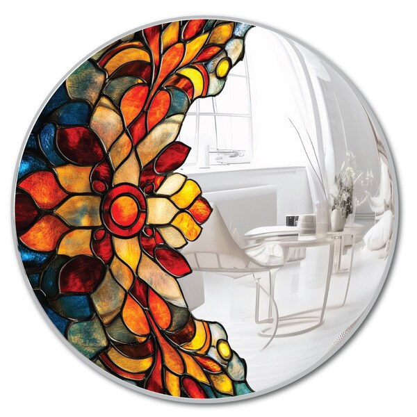 Se-Kure Luxe Partial Stained Glass Floral Convex 18in CFL04-26 - main
