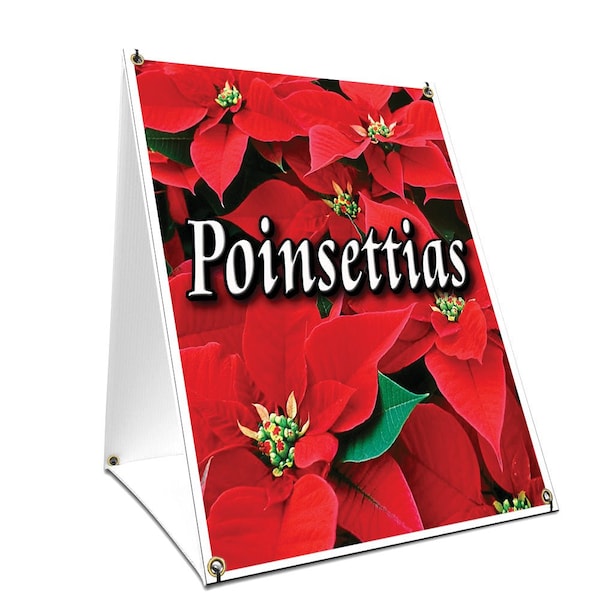Signmission Poinsettias, 36 Inch x 24 Inch A-frame Yard Sign, Plastic Sign SBC-2436-Poinsettias - main