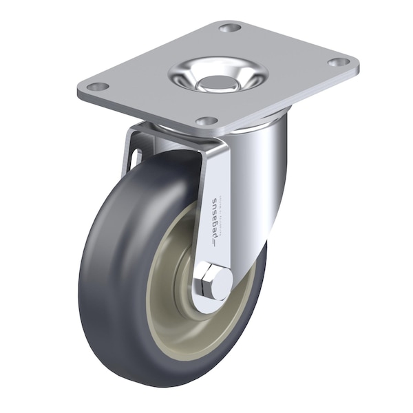 Pegasus Caster, Swivl Plate, Gray Urethane, 275 lb. P12S-UP040D-P2 - main
