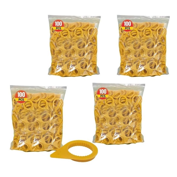 Mytee Products 400 Pcs High Visibility Yellow Checkpoint Loose Wheel 21mm Lug Nut Indicators, 4PK LNI21-YELLOWx4 - main