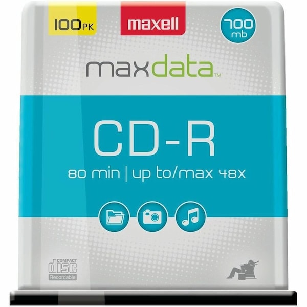 Maxell CD-R WRITE ONCE 700MB/UP TO 80MIN RECORDING 100PK SPINDLE, 100PK 648200 - main