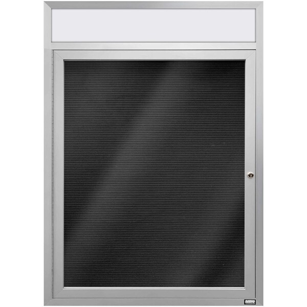 Aarco Enclosed Letter Board Directory w/ Clear Satin Anodized Al Frame and Header, 36''Hx30''W, 1 Door ADC3630H - main