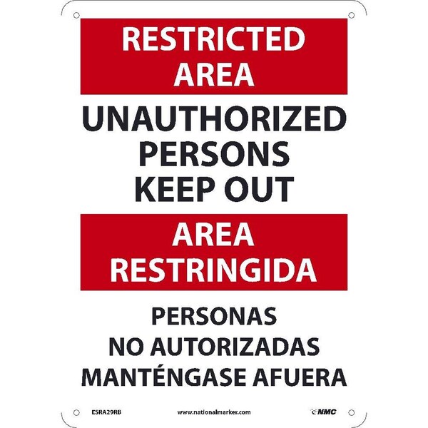 Nmc Restricted Area Keep Out Sign - Bilingual, ESRA29RB ESRA29RB - main