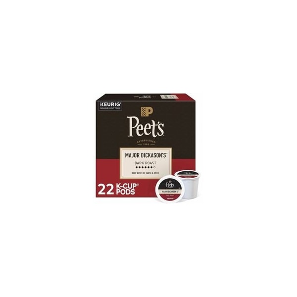 Peets Coffee Peet's Coffee K-Cup Major Dickason's Blend Coffee, Compatible with Keurig Brewer, Dark, K-Cup, 4PK 5000377638 - main