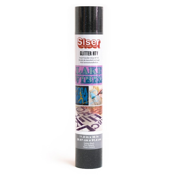 Siser Glitter HTV Heat Transfer Vinyl, 36in., Galaxy Black MIGL1183680 - main