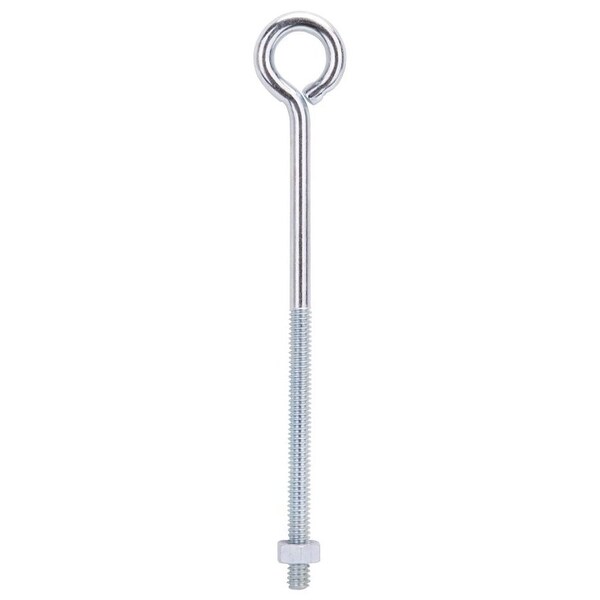 Prosource Eye Bolt, 6.2 mm Thread, Machine Thread, 3 in L Thread, 1 in Dia Eye, 145 lb Working Load, Steel, Zinc LR274 - main