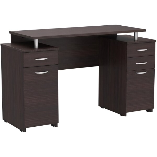 Homeroots 43" Espresso Computer Desk With Four Drawers 249794 - main