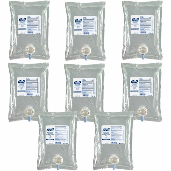 Purell Advanced Hand Sanitizer Gel Refill - 1.06 quart - Kill Germs - Hand, Restroom - Clear - Bio-based, 8PK 416308 - main