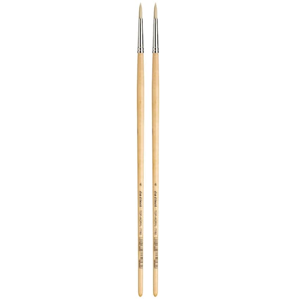 Da Vinci TOP-ACRYL White Brush, Synthetic, Acrylic & Oil, Round, Series 7782, Size 6, 2PK VA-7782_6 - main