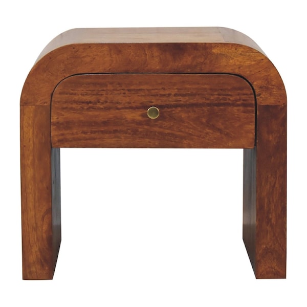 Homeroots 16" Chestnut Solid Wood One Drawer Nightstand 653811 - main