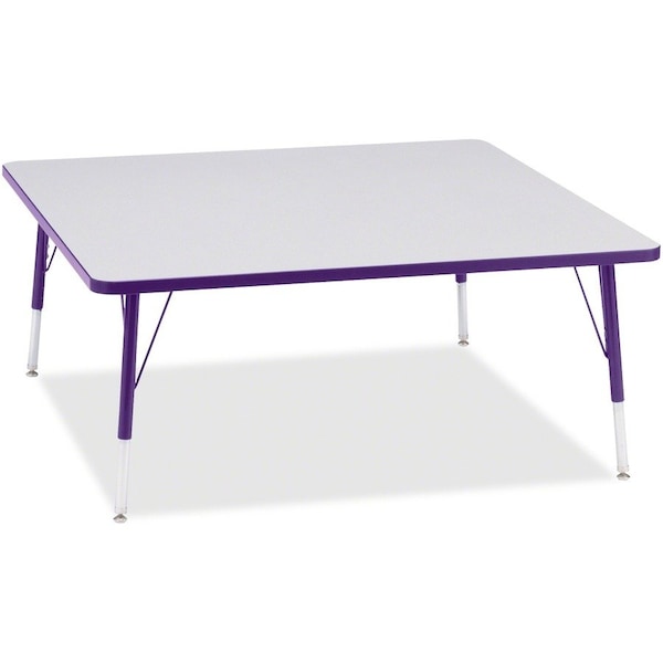 Jonti-Craft Berries Square Activity Table, 48 in. x 48 in., E-height, Freckled Gray/Purple/Gray 6418JCE004 - main